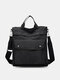 JOSEKO Men's Canvas Cool Backpack Tooling Large Bag Korean Version Tote Bag Shoulder Messenger Bag - Black