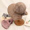 Women's Foldable Cotton And Linen Sun Beach Basin Hat Outdoor Summer Travel Straw Hat  - Coffee