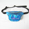 Women Harajuku Style Reflective Laser Waist Bag Adjustable Chest Bag Personality Sling Bag - Blue