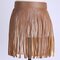 Women Fringed Skirt Waistband Closure Decorative Tassel Belt - Camel