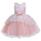 Girl's Tulle Embroidery Flower Bowknot Princess Formal Wedding Birthday Dress For 1-7Y - Pink