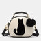 المرأة القط نمط حقيبة يد حقيبة كروسبودي - اللون البيج