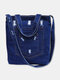 JOSEKO Women's Cotton Vintage Denim Distressed Shoulder Crossbody Bag - #07