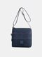Women Nylon Brief Multi-Pockets Lightweight Crossbody Bag Casual Shoulder Bag - Blue