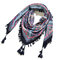 Print Knotted Tassel Scarf Jacquard Square Scarf - 17