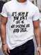Maglietta da uomo con stampa di slogan con lettera Collo T-shirt a maniche corte - bianca