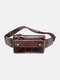 Genuine Leather Color Matching Waterproof Wear-resisting Belt Bag - Coffee-1