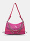 Women Plastic Fashion Transparent Chain Solid Color Crossbody Shoulder Bag - Red