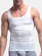 Men Sexy Slimming Tummy Body Shaper Bodybuilding Underwear Sport Vest Corset Shapewear Reducers Men - White