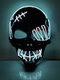 1 PC One-Eyed Pirate Mask Halloween LED Light Up Mask For Festival Halloween Cosplay Costume For Men Women Kids - White