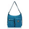 Women Nylon Waterproof Multifunctional Handbags Crossbody Bag Backpack Large Capacity Shoulder Bags - Ocean Blue