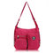 Women Nylon Waterproof Multifunctional Handbags Crossbody Bag Backpack Large Capacity Shoulder Bags - Rose Red