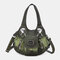 Women Gradient Soft Leather Shoulder Bag Crossbody Bag - Green