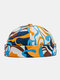 Unisex Cotton Colorful Graffiti Pattern Printing Retro Fashion Sunshade Brimless Beanie Landlord Cap Skull Cap - #01