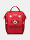 Women Multi-function Panda Pattern USB Charging Large Capacity Splashproof Travel Mommy Backpack - Red