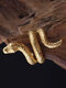 Anel tridimensional de metal em forma de cobra Anel em forma de animal vintage - Ouro