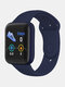 8 Cores Macaron Color Smart Sport Pulseira Dados de Exercício Coração Pedômetro de Monitoramento de Taxa Bluetooth Multifuncional Smart Watch - Azul escuro