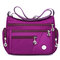 Women Nylon Waterproof Crossbody Bags Leisure Travel Multi-Pocket Messenger Bags - Purple
