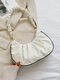 Women Nylon Fashion Solid Color Handbag Crossbody Bag - White