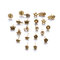 Vintage Geometric Stud Earrings Kit Star Leaves Sun Stereoscopic Flower Crown Earrings  - Gold