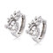 Fashion Ear Stud Earrings Gold Plated White Ziron Petalage Earrings Elegant Jewelry for Women - Silver