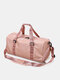 Women Dacron Fabric Casual Large Capacity Travel Bag Wet and Dry Separation Design Crossbody Bag - Pink
