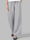 Solid Color Elastic Waist Drawstring Plus Size Casual Pants - Grey