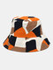 Unisex Cotton Colorful Geometric Color-block Fashion Sunshade Bucket Hat - #02
