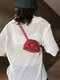 Women PU Leather Ins Sun And Moon Dome Bag Crossbody Bag Shoulder Bag Hobo Bag - Red