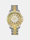 8 Colors Stainless Steel Alloy Men Inlaid Rhinestones Dial Watch Decorative Pointer Quartz Watch - Gold Silver