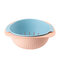 Double Layers Drain Basket Kitchen Wash Basin Pots Plastic Fruit Basket Drain Water Wash Basket - Pink