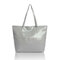 Women Elegant Large Capacity Grid Handbag Ladies Casual Zipper Shoulder Bag - Grey
