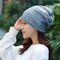 Women Breathable Thin Flexible Ponytail Beanie Vintage Multifunctional Casual Sun Scarf Hat - Gray