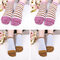 Women Warm Cotton Stripe Toe Socks Casual Soft Thick Breathable Soft Deodorant Combination Socks - 2