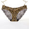 Plus Size Lace Seamless Ice Silk Low Rise Hip Lifting Panties - Leopard