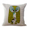 Mehrfarbige Cartoon Cute Owl Pattern Leinen Baumwolle Kissenbezug Home Car Sofa Büro Kissenbezüge - #2