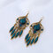 African Retro Tassels Earrings Long Style Blue Ear Drop Resin Earrings For Women - 02