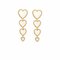Vintage Peach Heart Pendant Earrings Metal Geometric Long  Ear Drop Cute Jewelry - White