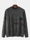 Мужская буква Шаблон с принтом, вязаный повседневный пуловер с заниженным плечом, свитера - Темно-серый