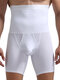 Calcinha masculina de cintura alta skinny bolsa sexy modeladora fina barriga para controle corporal cueca de compressão - Branco
