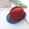 Men Vogue Color Matching Polyester Crimping Jazz Cap Bucket Hat Beach Cap Travel Breathable Sun Hat - Red