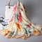 Womens Vintage Vogue Wild Silk Breathable Warm Soft Flower Scarf Oversize Shawl - #6