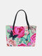 Women PU Leather Large Capacity Floral Cat Butterfly Printing Cute Handbag Shoulder Bag Bucket Bag Tote - #03