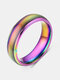 Trendy Personality Temperature-sensitive Discoloration Circle-shaped Stainless Steel Couple Ring - Colorful