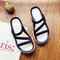 Women Solid Color Comfy Non Slip Flat Slippers - Black