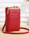 Faux Leather Zipper Buckle Design Crossbody Bag Embossed Woven Wrapper Pattern Multi-Pocket Clutch Bag Card Bag Phone Bag Coin Purse - Red