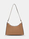 Casual Gingham Print Precision Suture Comfy Fabric Smooth Zipper Versatile Underarm Bag - Khaki