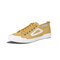 Men Daily Contract Color Lace Up Round Toe Canvas Skate Shoes - Yellow