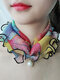 Vintage Elegant Artificial Pearl Pendant Crimping Printed Multifunctional Dacron Highly Elastic Scarf Necklace - #14