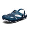 Men Hole Slip On Round Toe Light Weight Beach Water Shoes - Blue